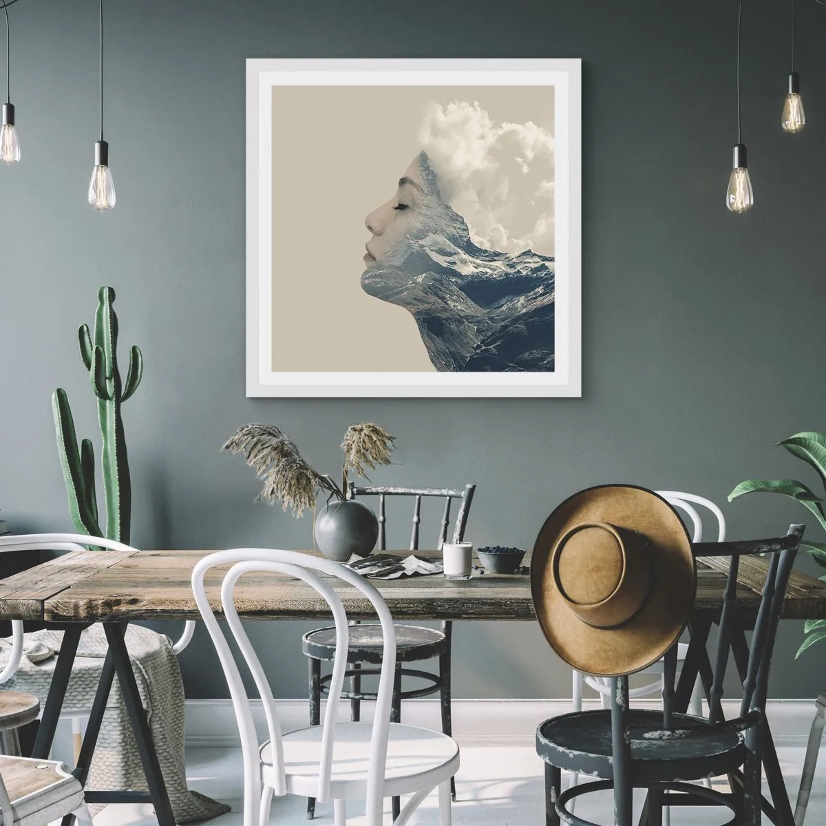 Poster in einem weißen Rahmen - Die Schönheit der Elemente der Natur - 40x40 cm