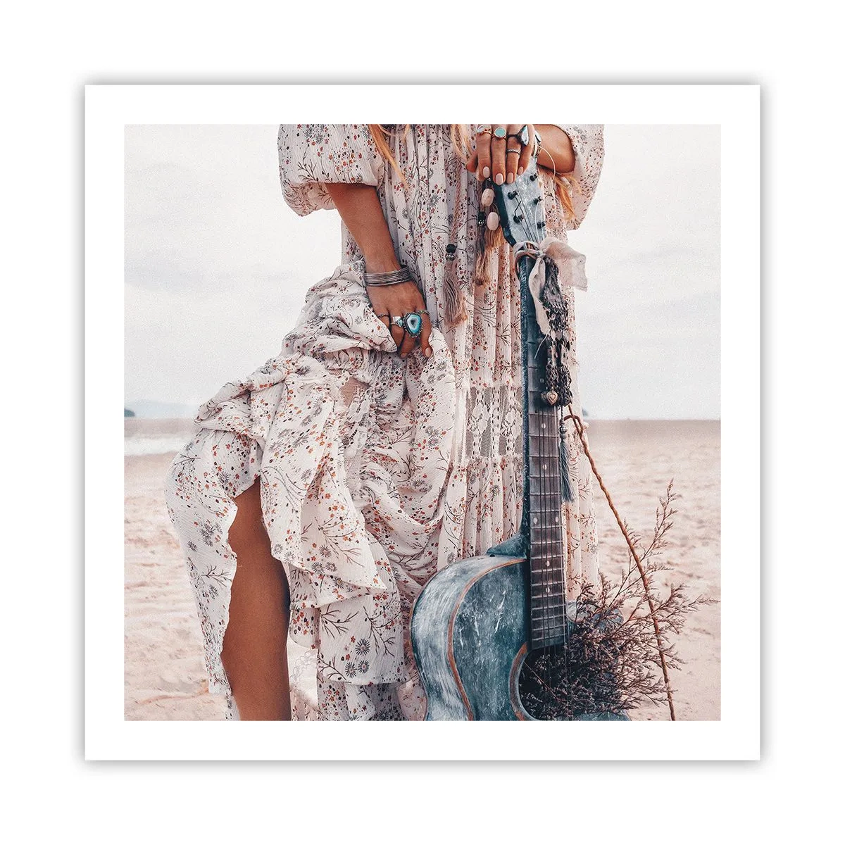 Poster - Kinderblumen auf dem Weg - 60x60 cm