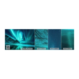 Fototapeten Muster Premium Canvas - Wunder des Nordens - Landschaft, Nordpol, Nordlichter - 100x30 cm