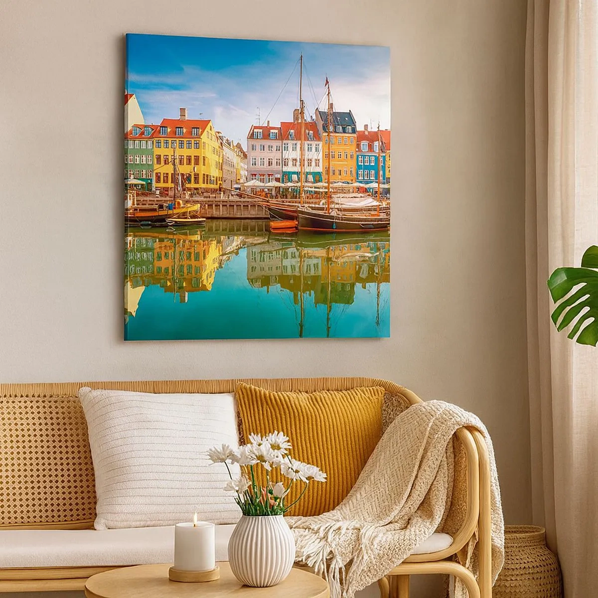 Bild auf Leinwand - Leinwandbild - Glatt wie ein Spiegel über dem Wasser - 30x30 cm