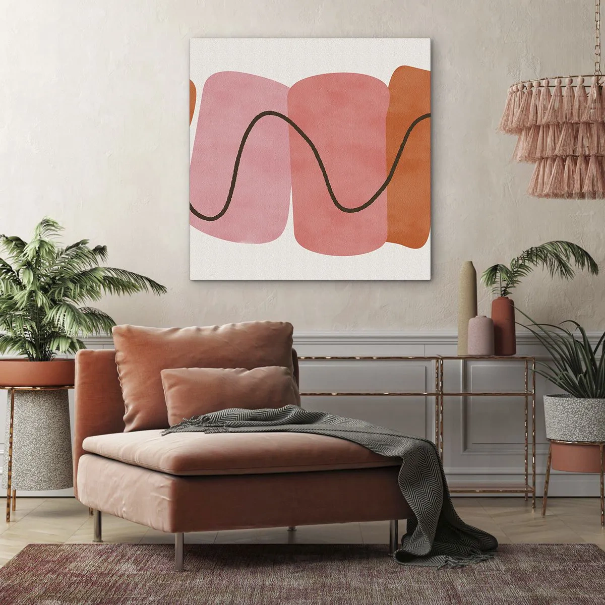 Bild auf Leinwand - Leinwandbild - Sanfte Bewegung der Formen - 70x70 cm