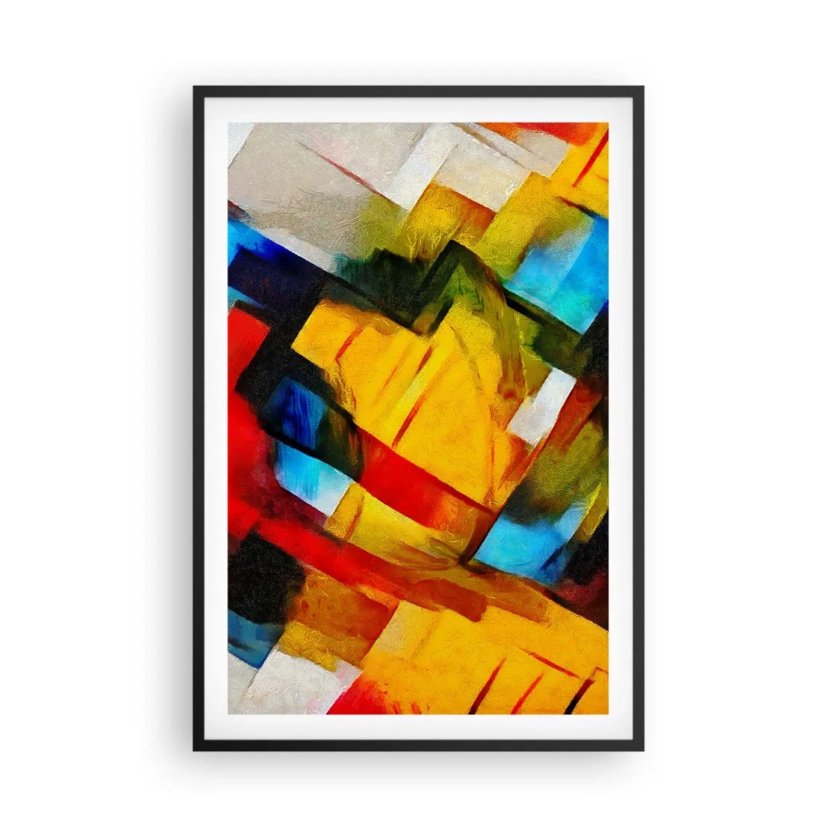 Poster in einem schwarzem Rahmen - Ein bunter Interleaver - 61x91 cm