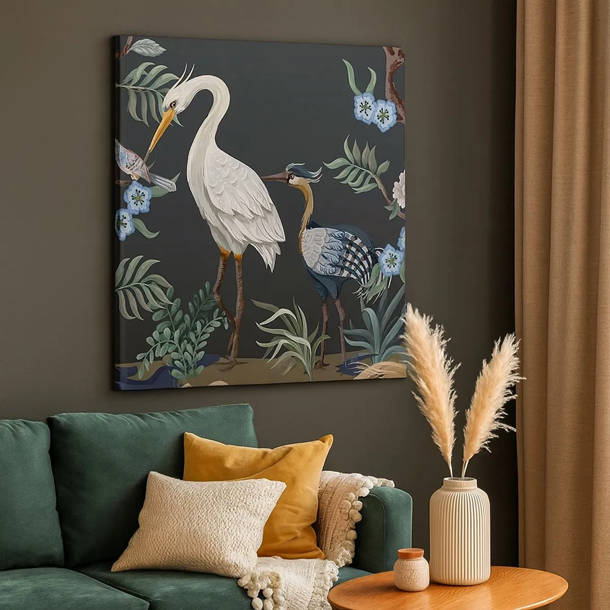 Bild auf Leinwand - Leinwandbild - Vogelparade - 30x30 cm