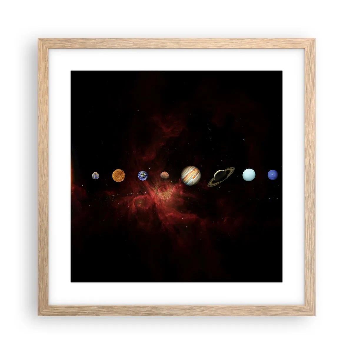 Poster in einem Rahmen aus heller Eiche - Unsere Nachbarschaft - 40x40 cm