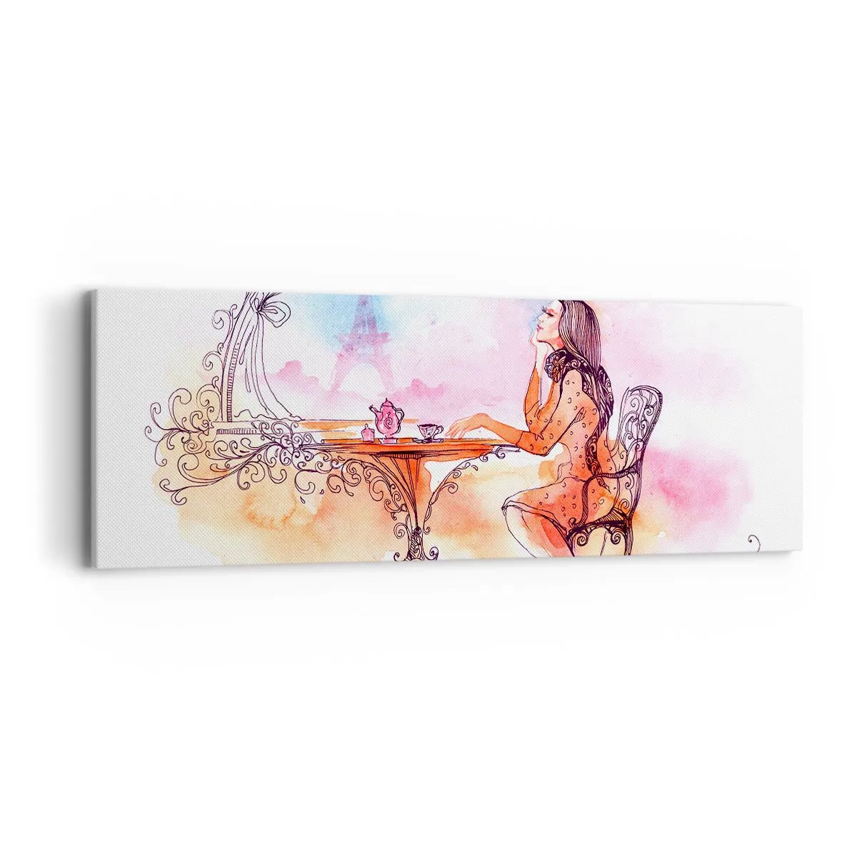 Bild auf Leinwand - Leinwandbild - Pariser Chic - 90x30 cm