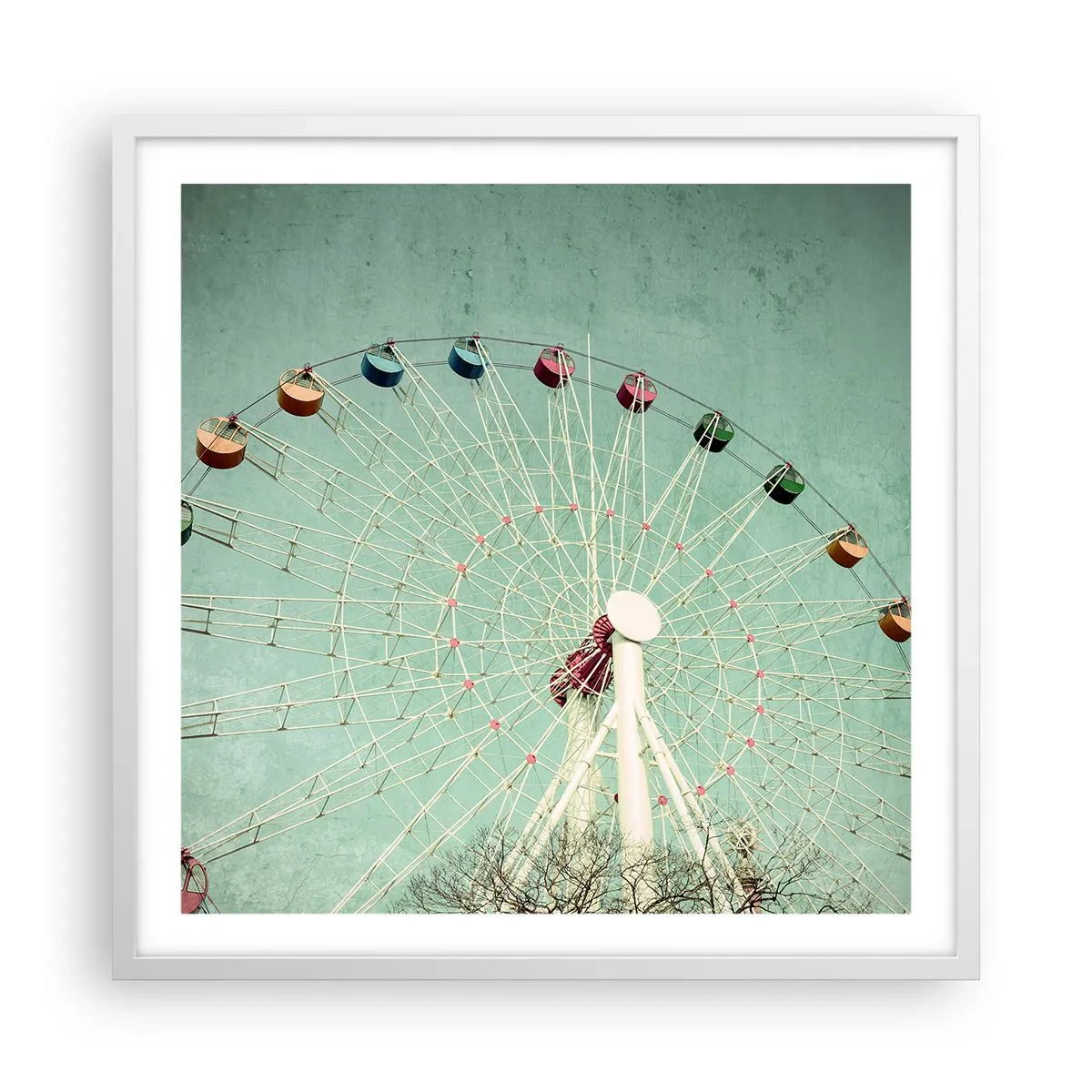 Poster in einem weißen Rahmen - Wir laden zum Spiel ein - 60x60 cm