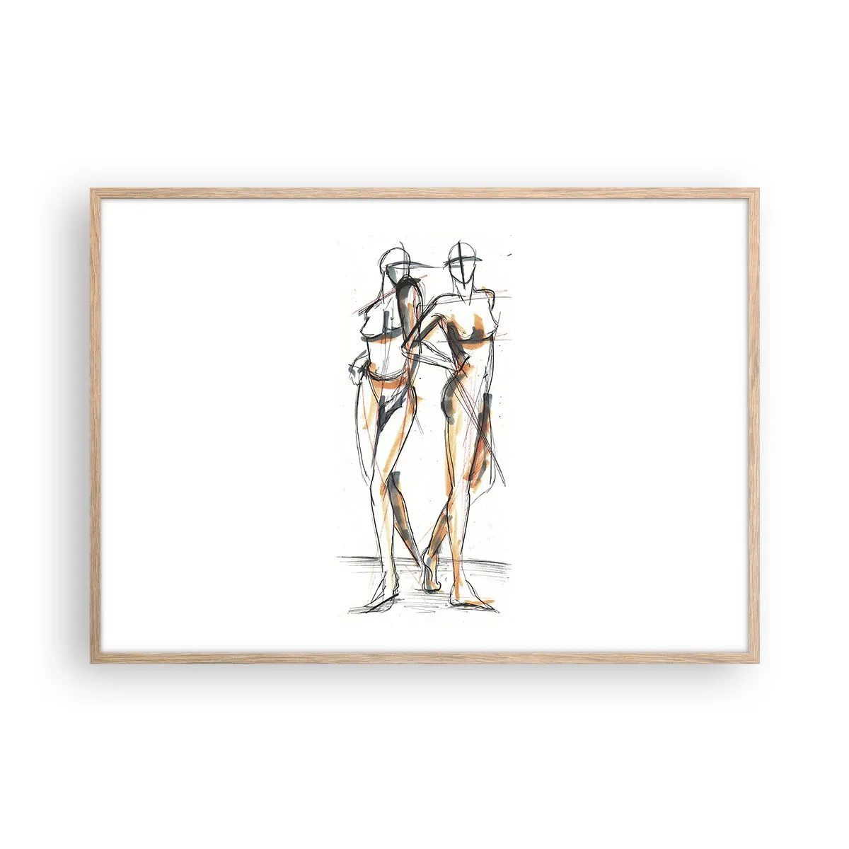 Poster in einem Rahmen aus heller Eiche - Studie der Gnade - 100x70 cm