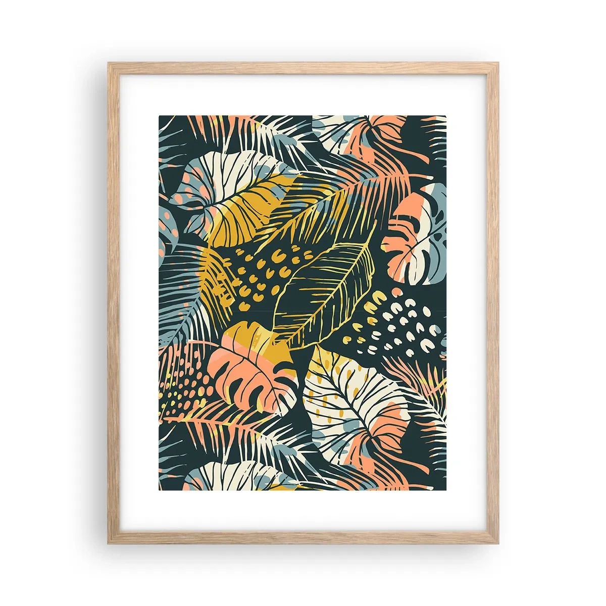 Poster in einem Rahmen aus heller Eiche - Grüne Fantasie - 40x50 cm