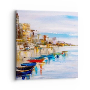 Bild auf Leinwand - Leinwandbild - Bunte urbane Oase - 30x30 cm