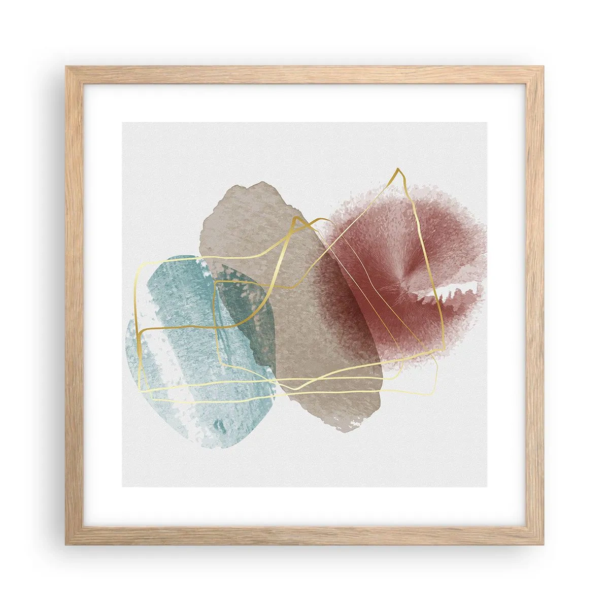 Poster in einem Rahmen aus heller Eiche - Korallen des Weltraums - 40x40 cm