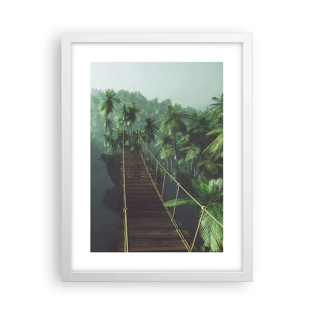 Poster in einem weißen Rahmen - Über der Brandung des Grüns - 30x40 cm