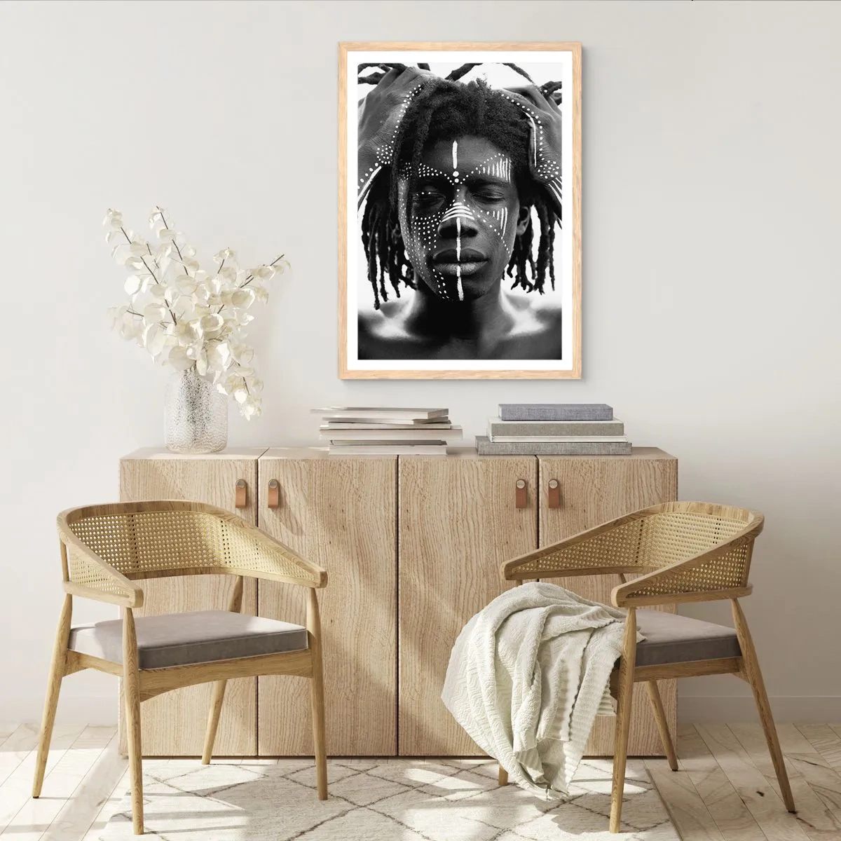 Poster in einem Rahmen aus heller Eiche - Wo bist du? - 50x70 cm