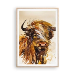 Poster in einem Rahmen aus heller Eiche - Stolz des Jägers - 70x100 cm