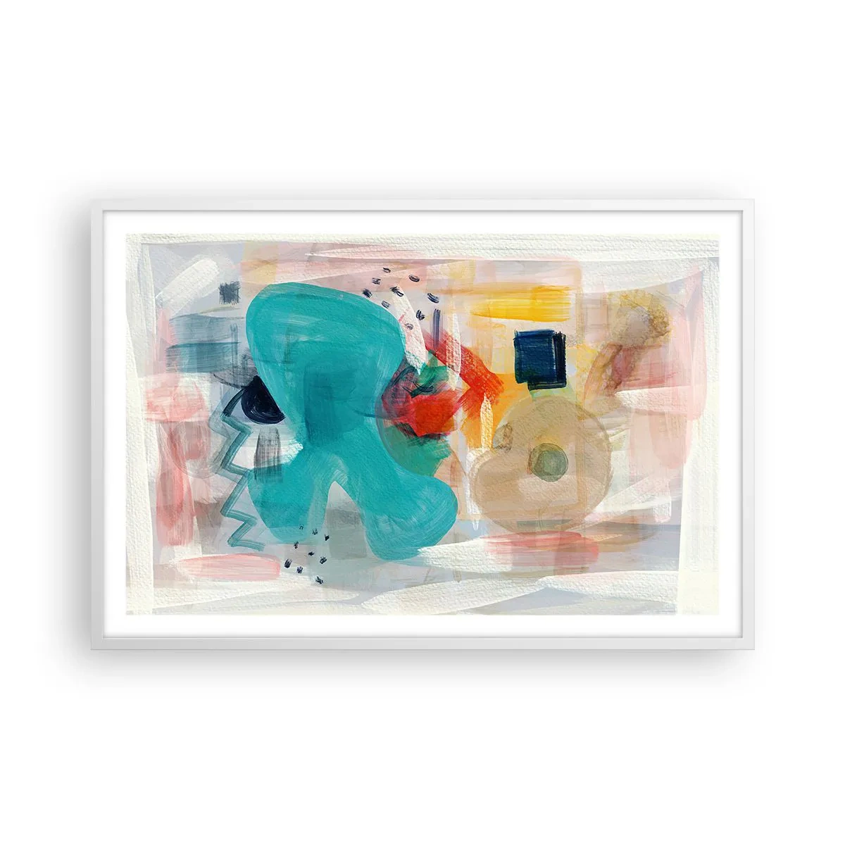 Poster in einem weißen Rahmen - Buntes Spiel - 91x61 cm