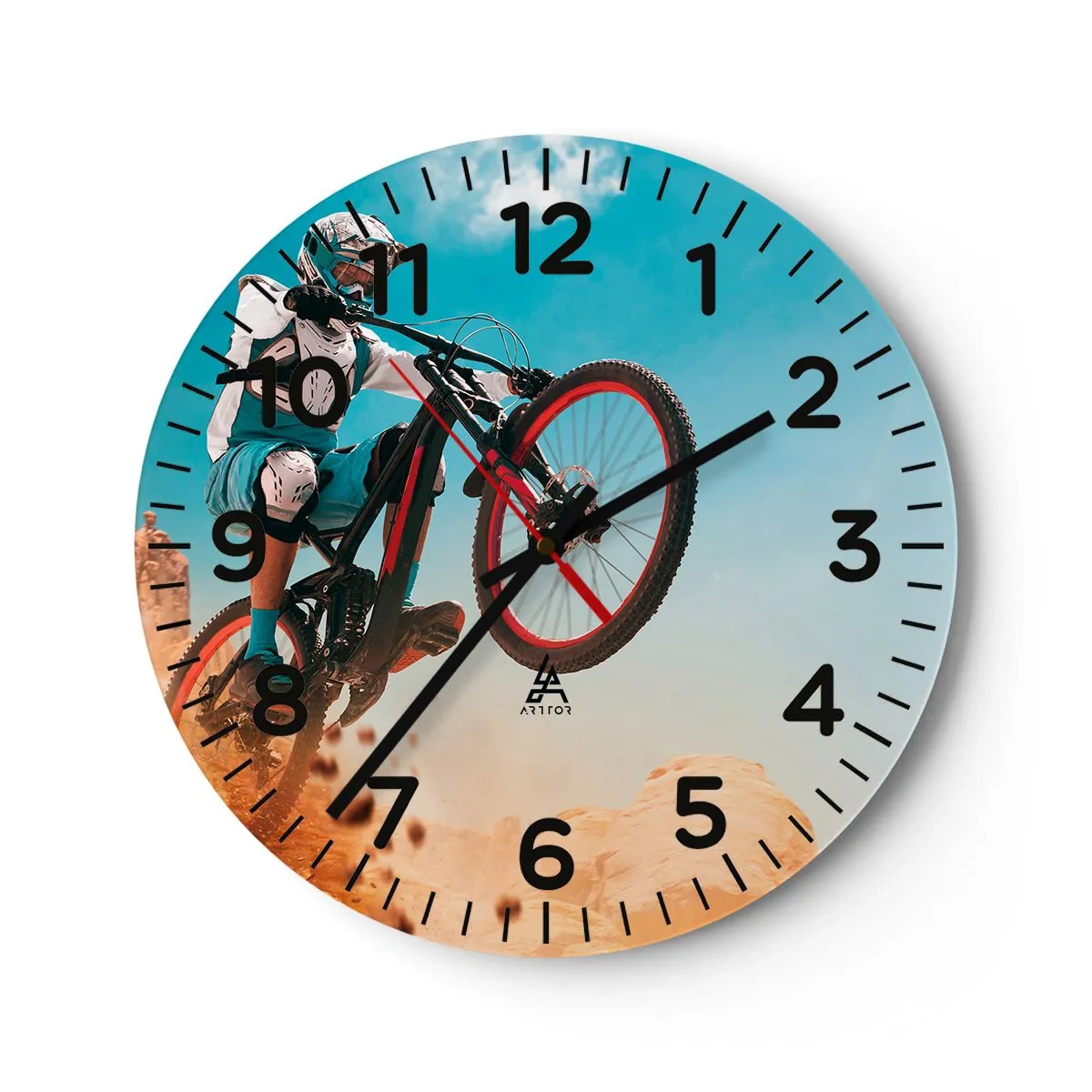 Wanduhr - Glasuhr - Fahrrad-Wahnsinn-Dämon - 40x40 cm