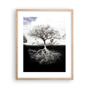 Poster in einem Rahmen aus heller Eiche - Die Natur der Welt entdecken - 40x50 cm