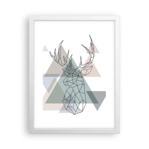 Poster in einem weißen Rahmen - In einem geometrischen Wald - 30x40 cm