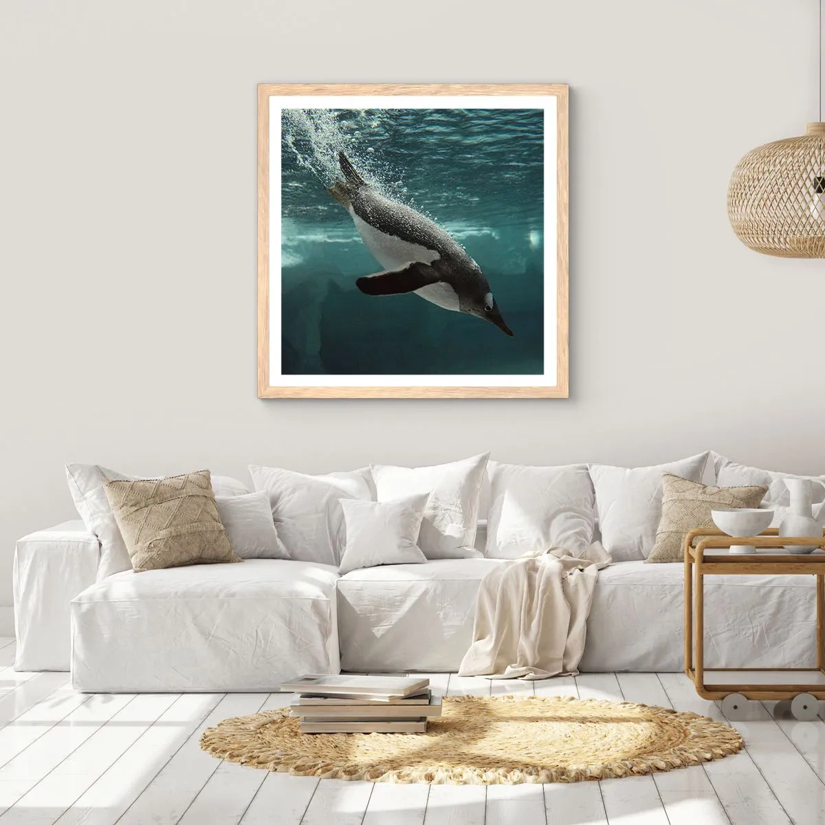 Poster in einem Rahmen aus heller Eiche - Willkommen in meiner Welt - 30x30 cm