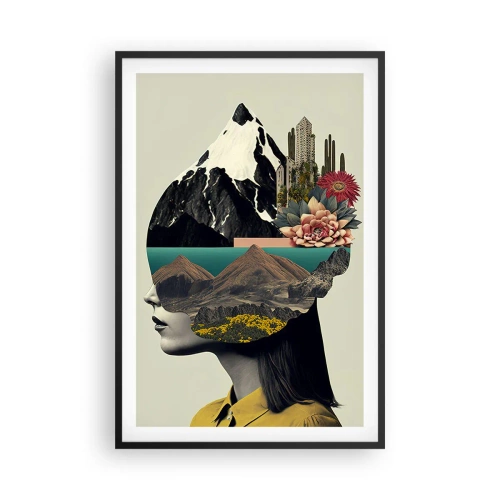 Poster in einem schwarzem Rahmen - Frau – bleibt immer ein Geheimnis - 61x91 cm