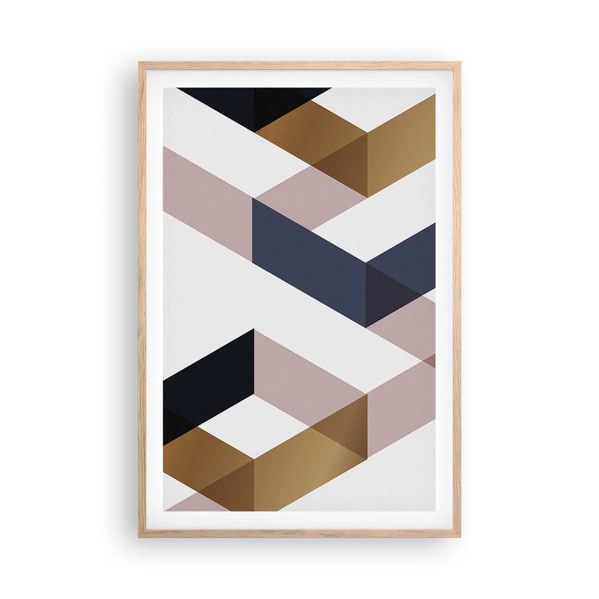 Poster in einem Rahmen aus heller Eiche - Ebenen und Winkel - 61x91 cm