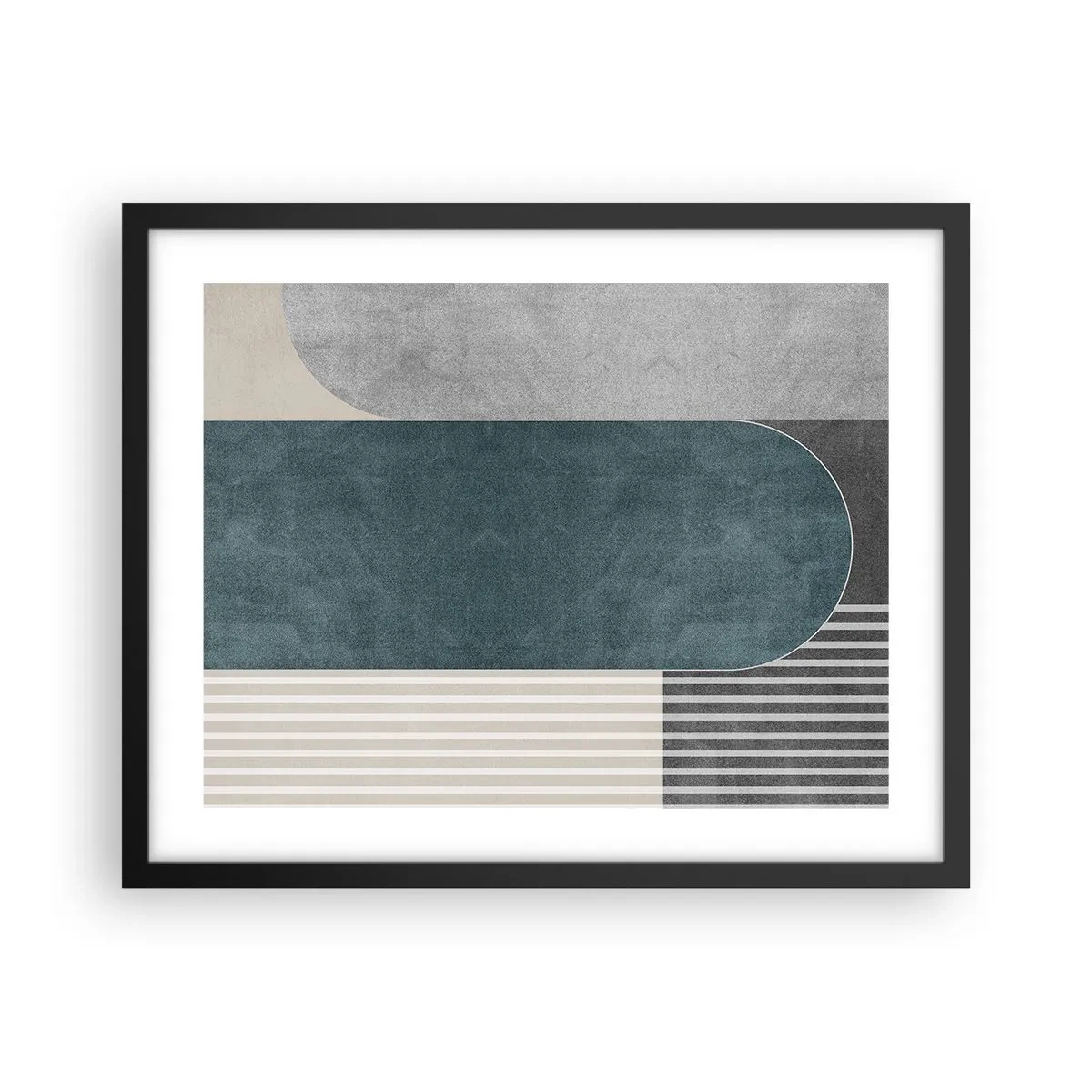 Poster in einem schwarzem Rahmen - Komposition auf der Ebene - 50x40 cm