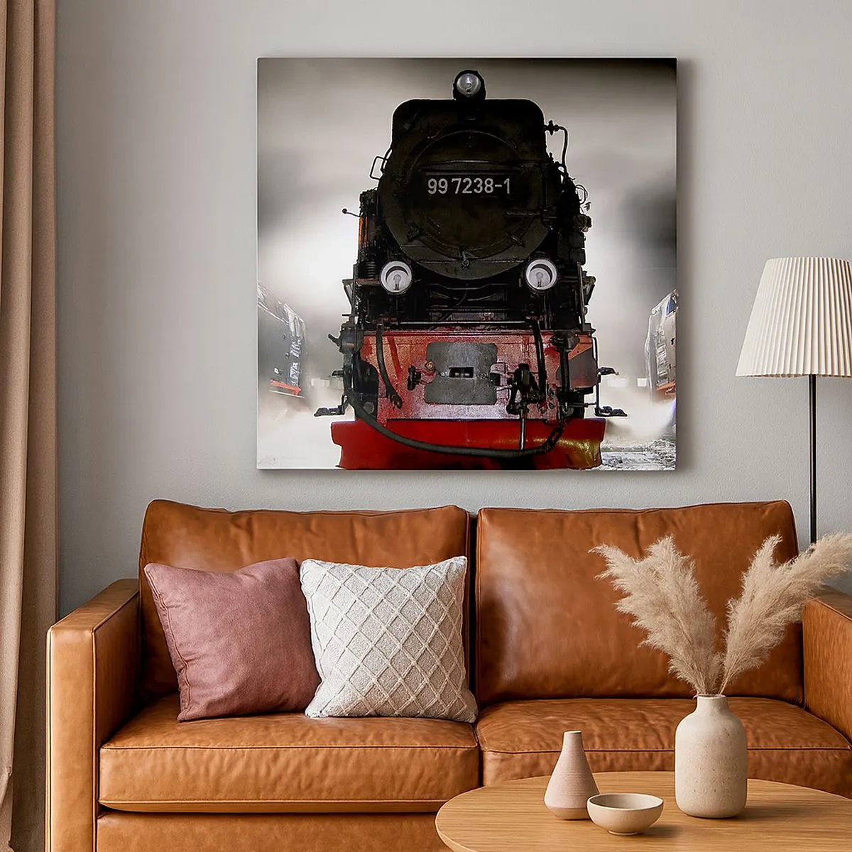 Bild auf Leinwand - Leinwandbild - Er steht und keucht, seufzt und pustet - 30x30 cm