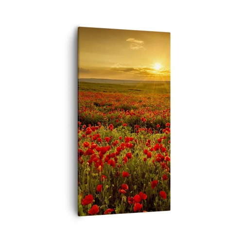 Bild auf Leinwand - Leinwandbild - Unter den Wellen raschelnder Wiesen, unter den Blumen der Flut - 55x100 cm