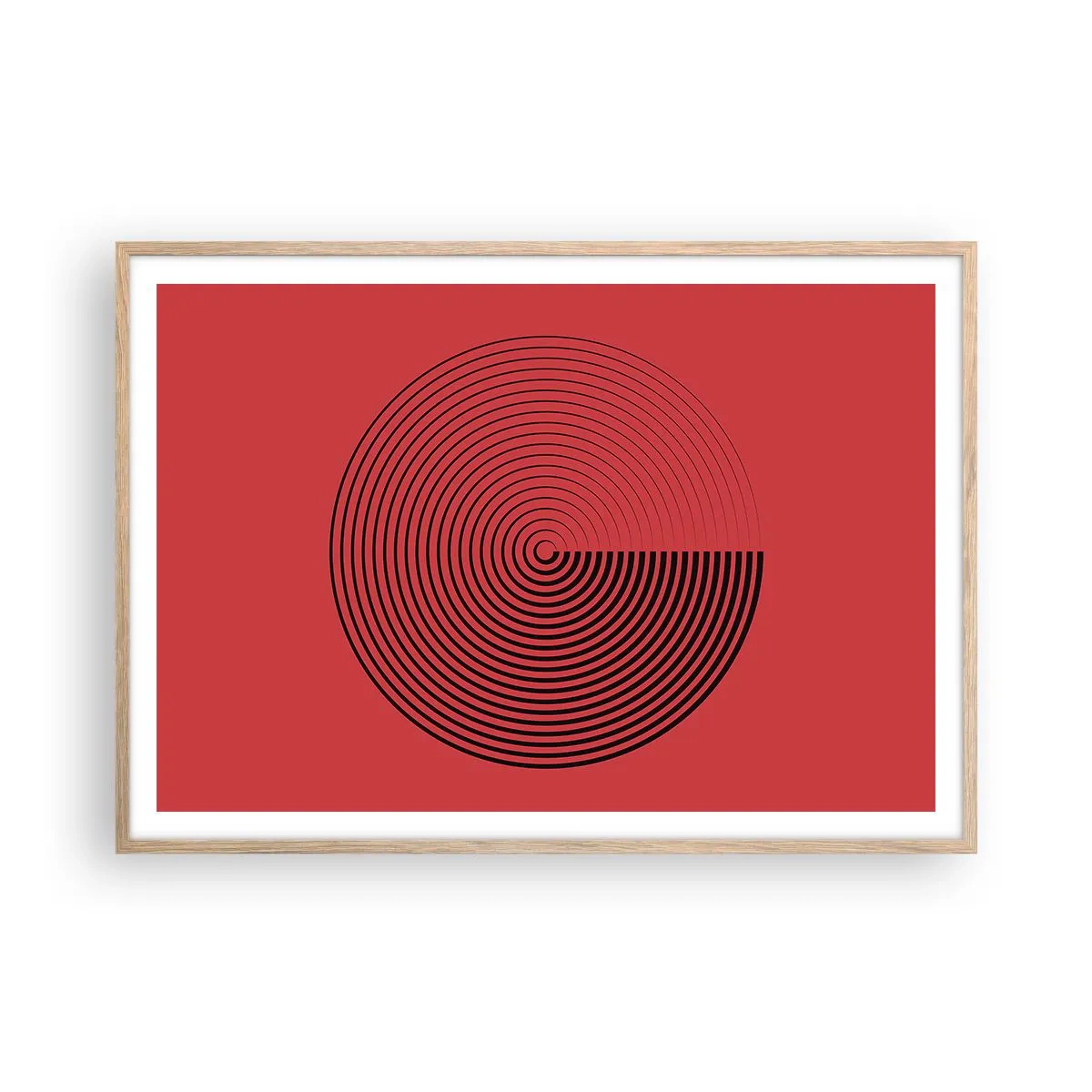 Poster in einem Rahmen aus heller Eiche - Kreisbewegung - 100x70 cm