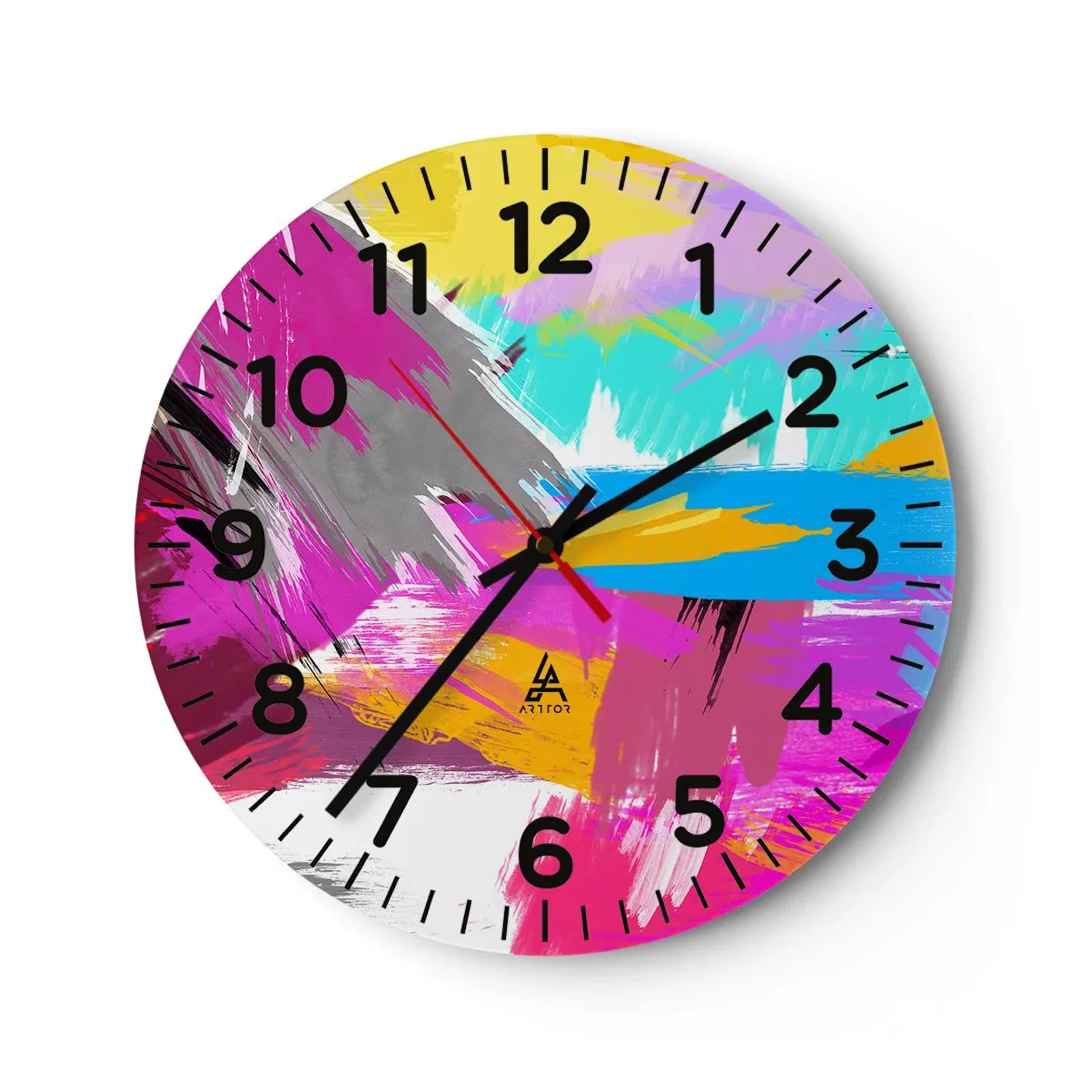 Wanduhr - Glasuhr - Und nochmal und nochmal und nochmal wieder - 40x40 cm