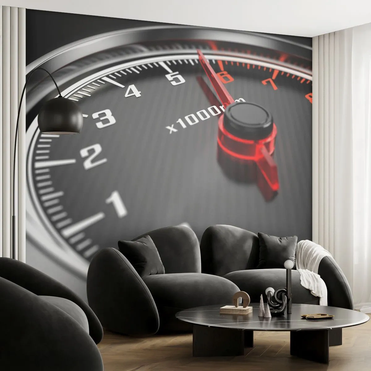 Fototapete Premium Canvas - Vollgas! - Automobil, Tachometer, 3D - 250x175 cm