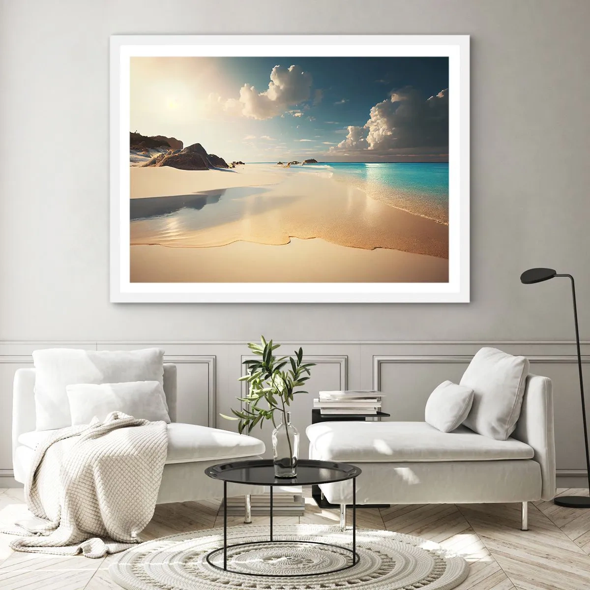 Poster in einem weißen Rahmen - Erträumter Tag - 91x61 cm