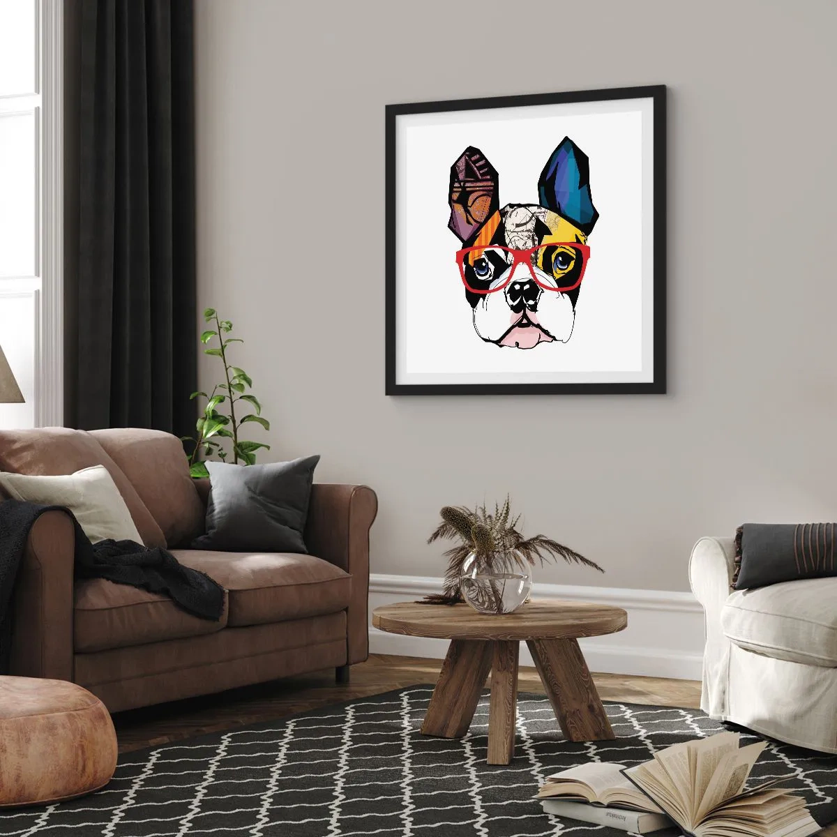 Poster in einem schwarzem Rahmen - Intellektuelle - 40x40 cm