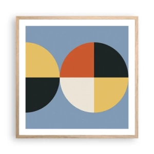 Poster in einem Rahmen aus heller Eiche - Beobachte und zähle - 60x60 cm