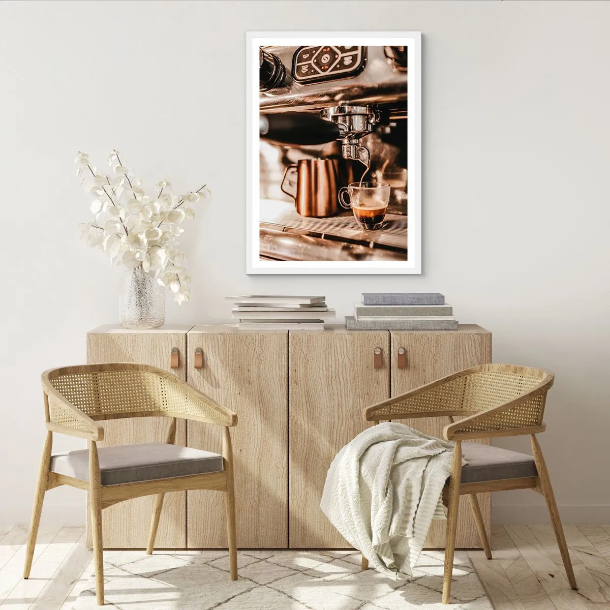 Poster in einem weißen Rahmen - Kaffeeglanz - 70x100 cm