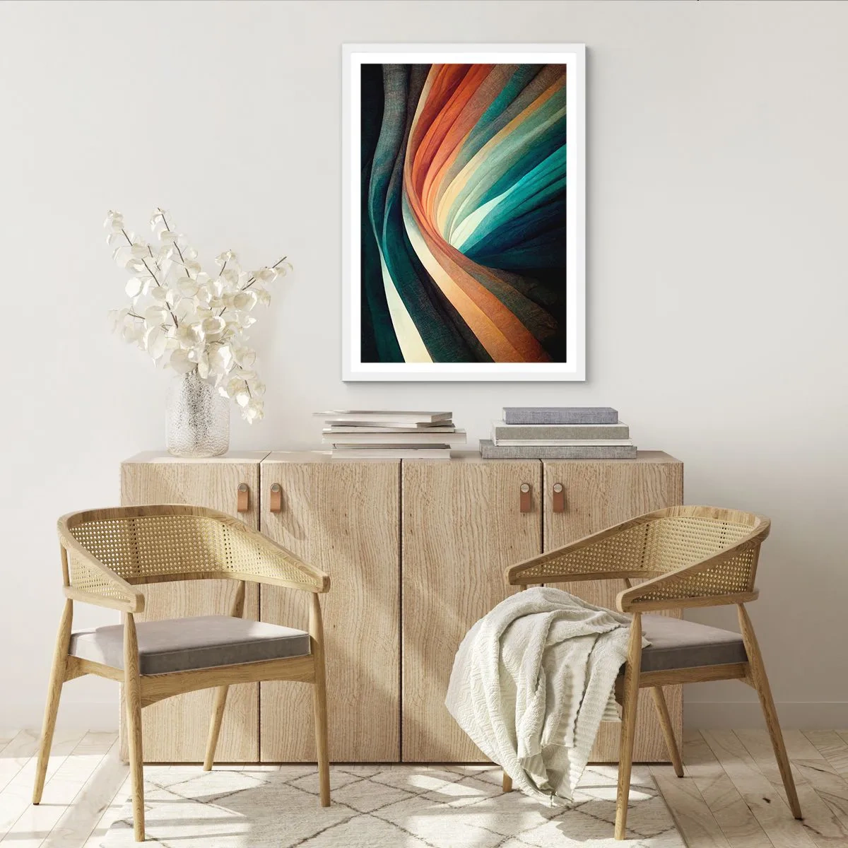 Poster in einem weißen Rahmen - Aus Farben gewebt - 70x100 cm
