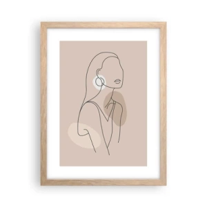 Poster in einem Rahmen aus heller Eiche - Mädchenhafte Ikone - 30x40 cm