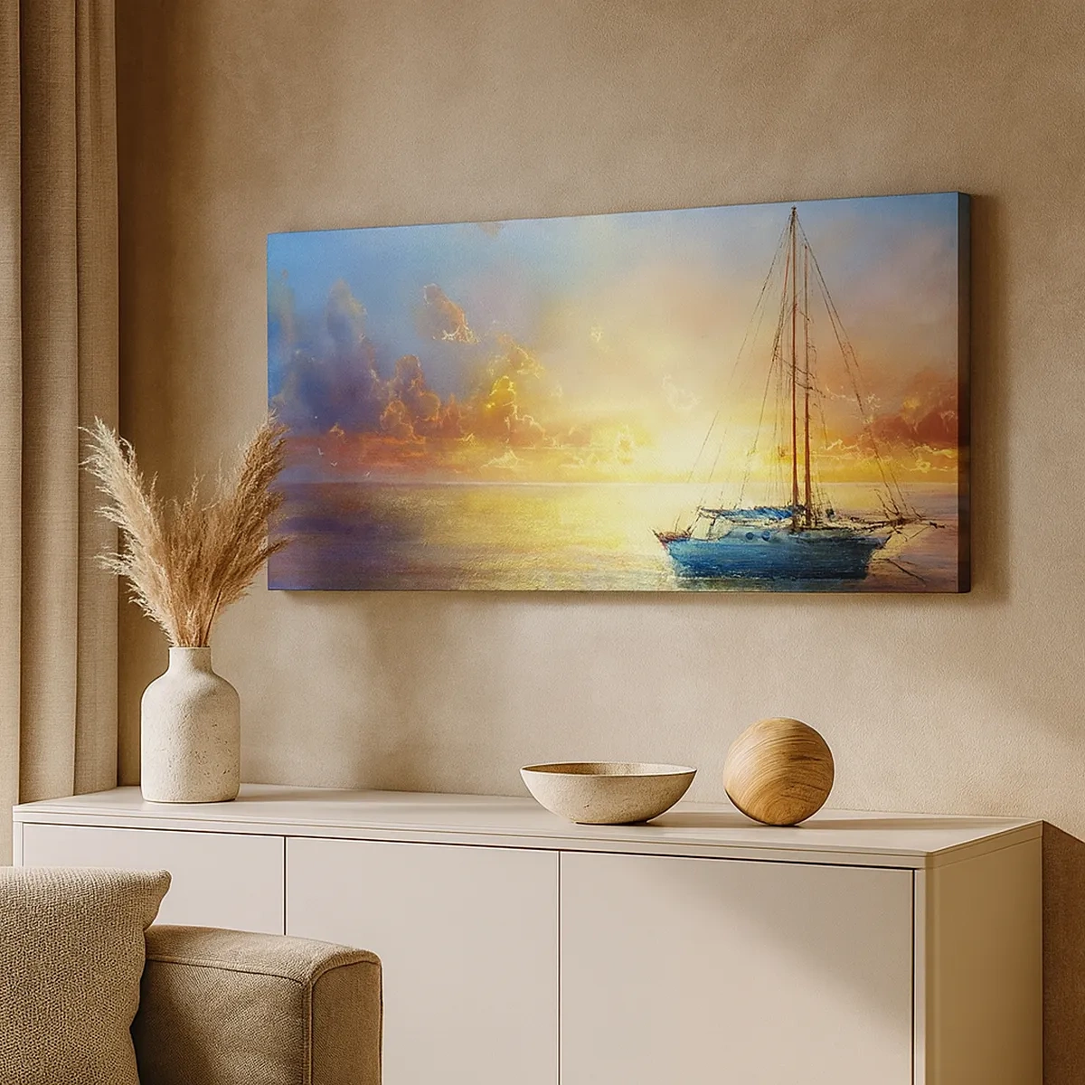 Bild auf Leinwand - Leinwandbild - In einer goldenen Bucht - 30x30 cm