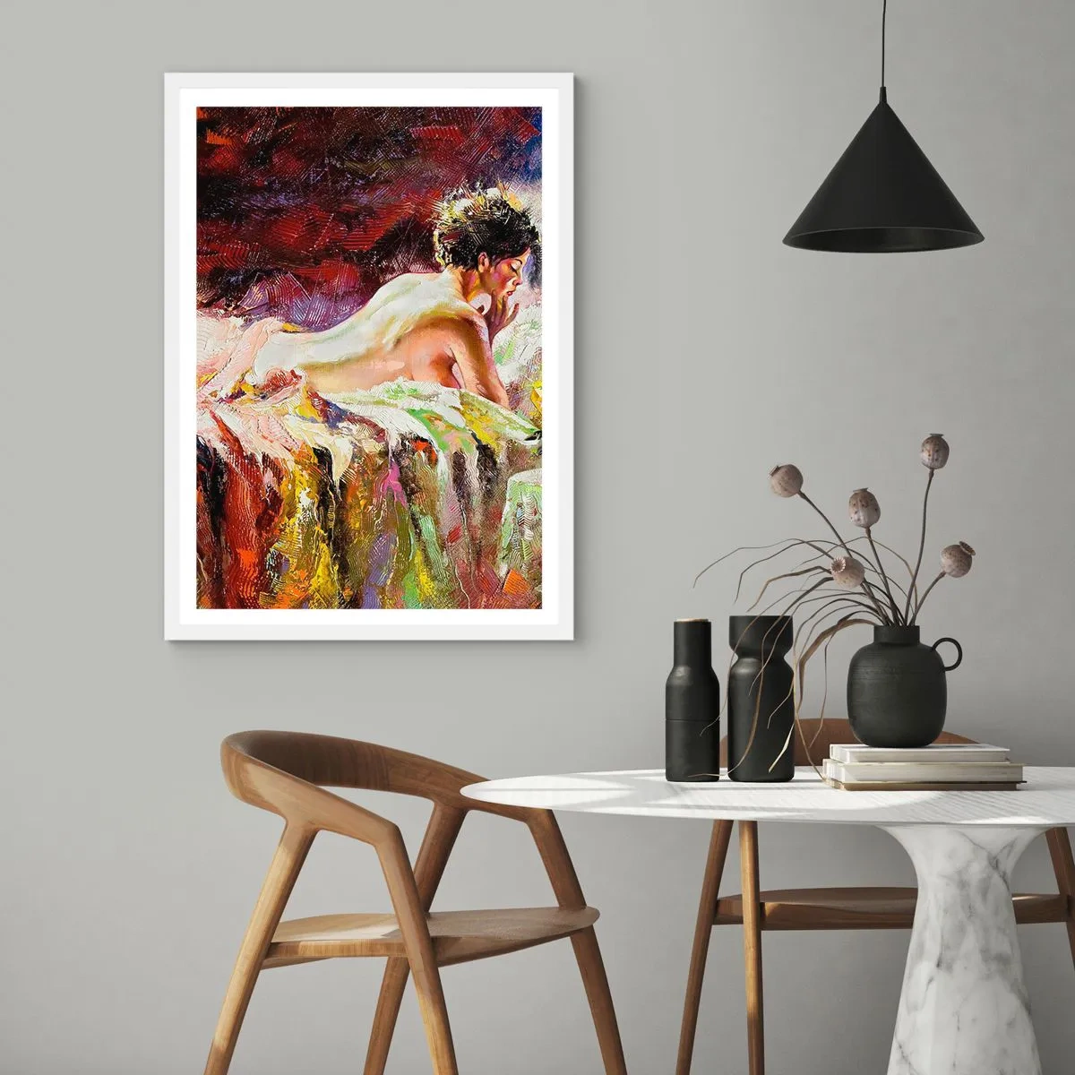 Poster in einem weißen Rahmen - Venus in Gedanken - 40x50 cm