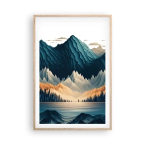Poster in einem Rahmen aus heller Eiche - Perfekte Berglandschaft - 61x91 cm