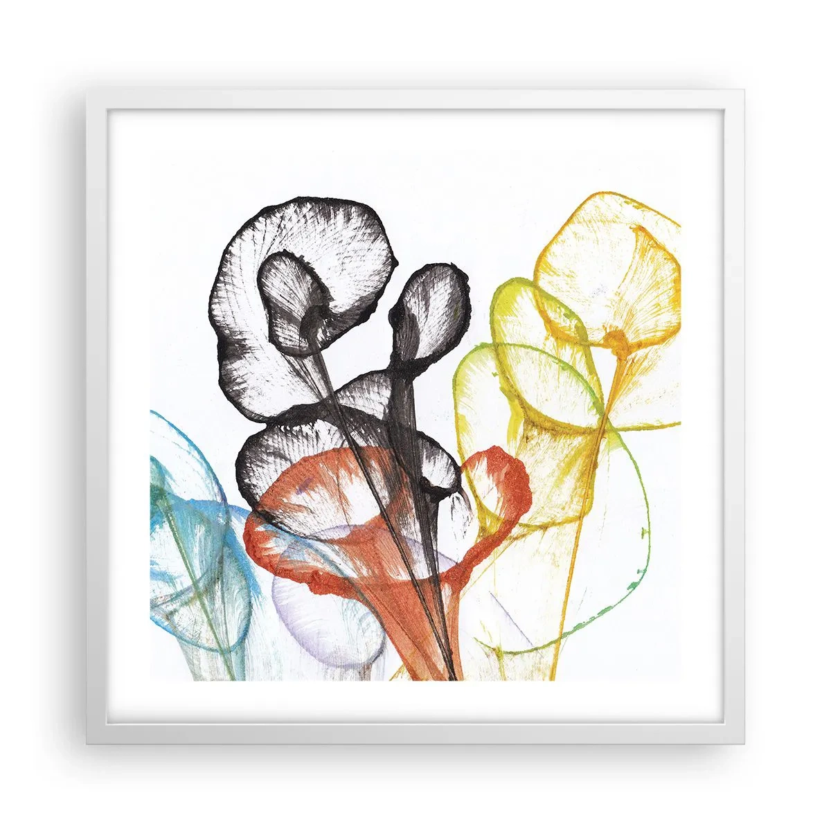Poster in einem weißen Rahmen - Blumen mit Seele - 50x50 cm