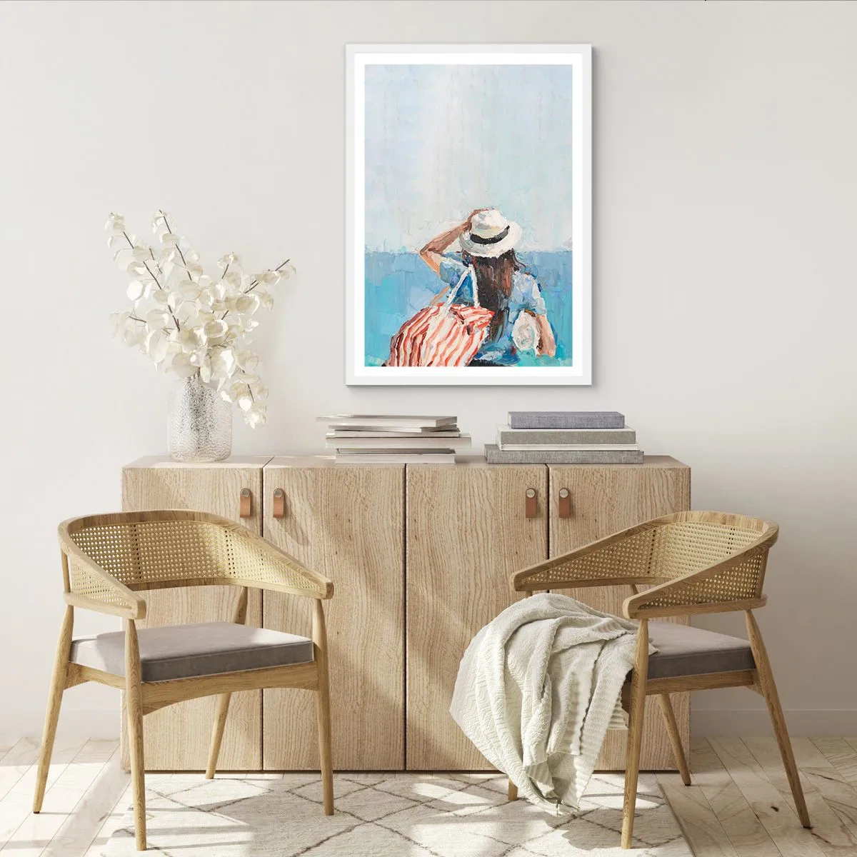 Poster in einem weißen Rahmen - Willkommen in den Sommerferien - 40x50 cm