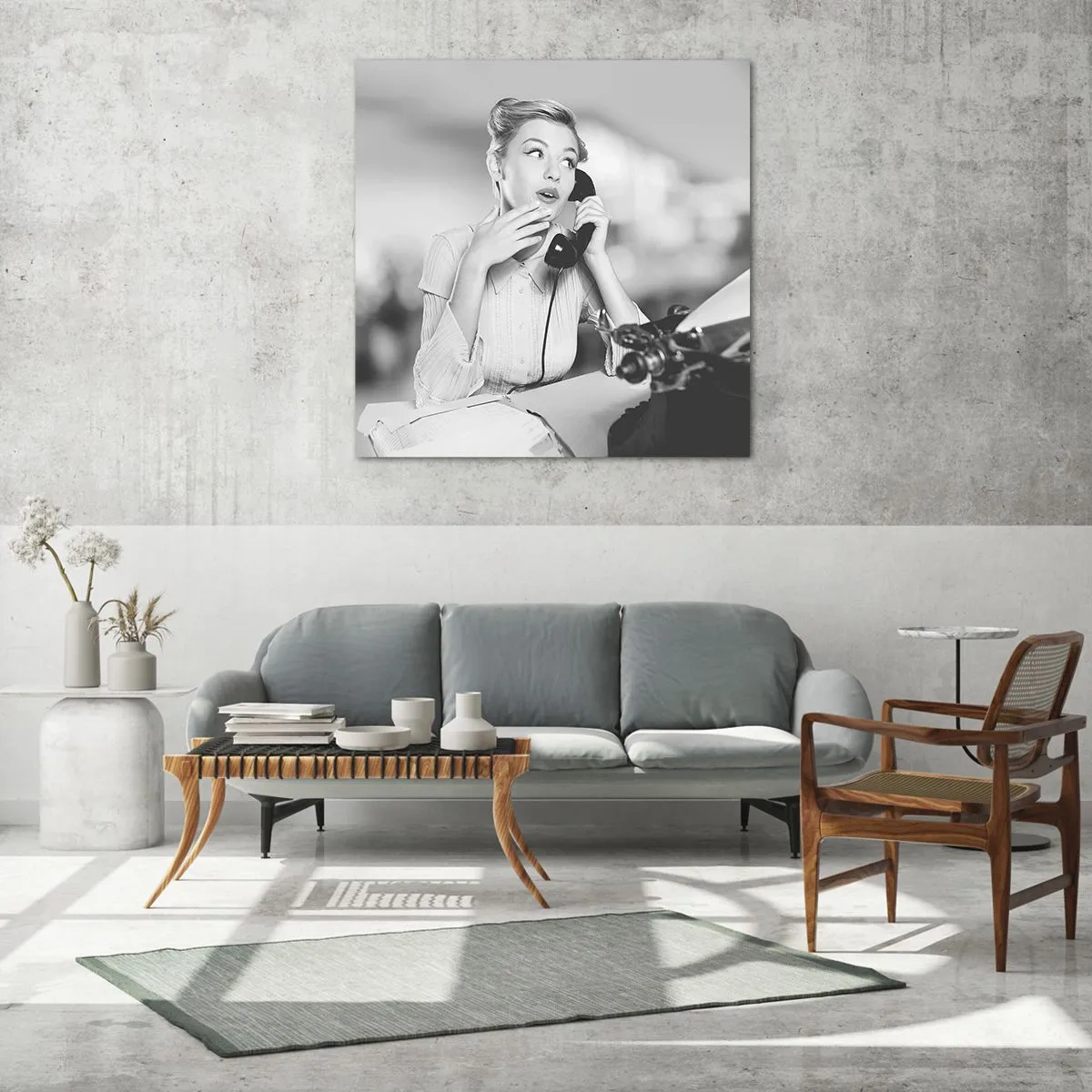 Glasbild - Bild auf glas - Hallo, wir sind in den 1950er Jahren. - 50x50 cm