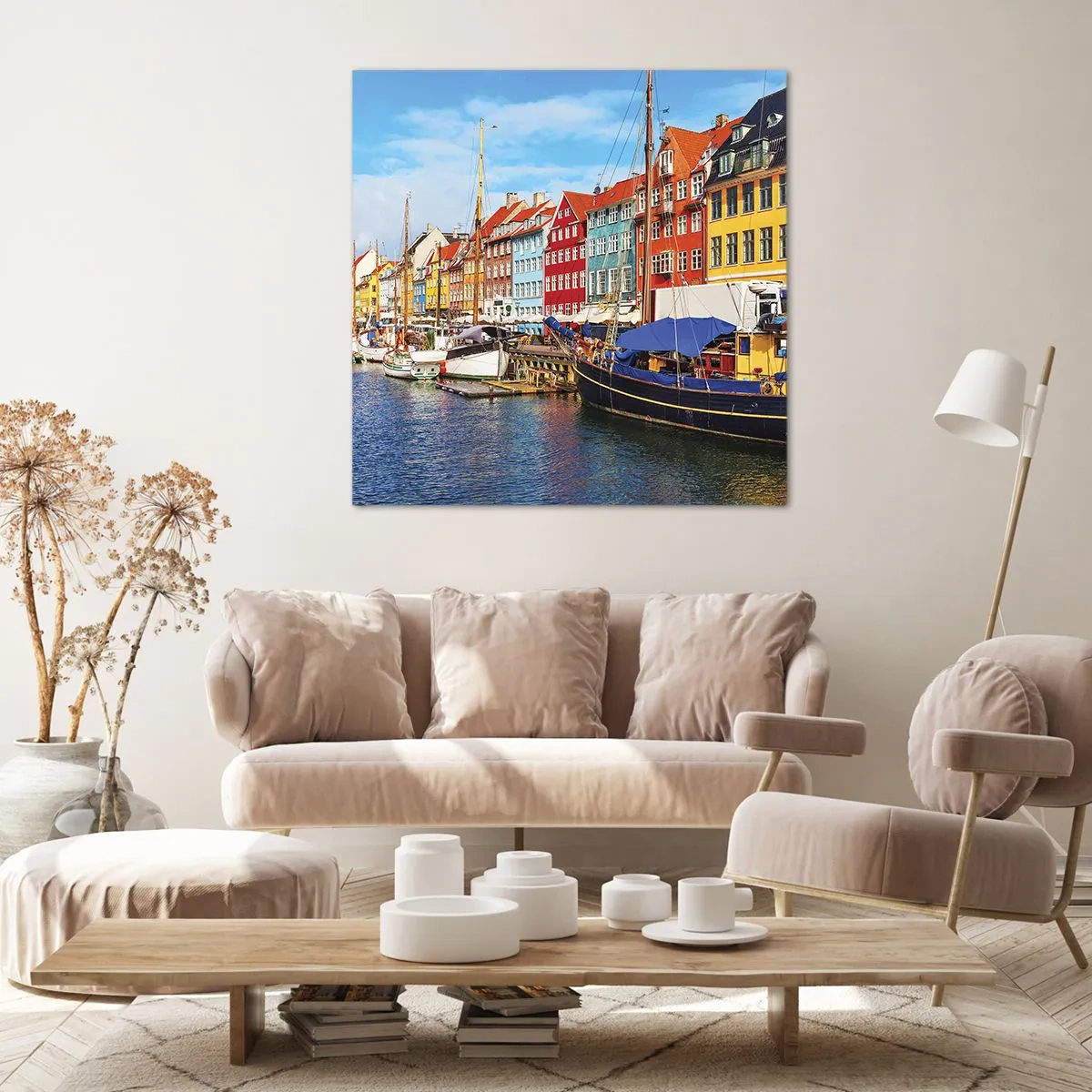Bild auf Leinwand - Leinwandbild - Fröhlicher Kai - 60x60 cm