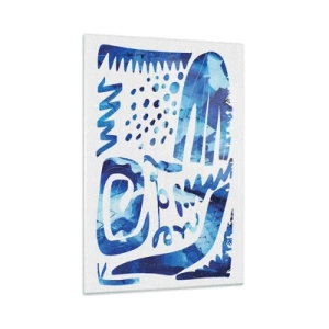 Glasbild - Bild auf glas - Abstraktes Muster in Blautönen - 70x100cm - Zurück zu den Wurzeln - Moderne Wanddekoration für Wohnzimmer und Schlafzimmer ARTTOR
