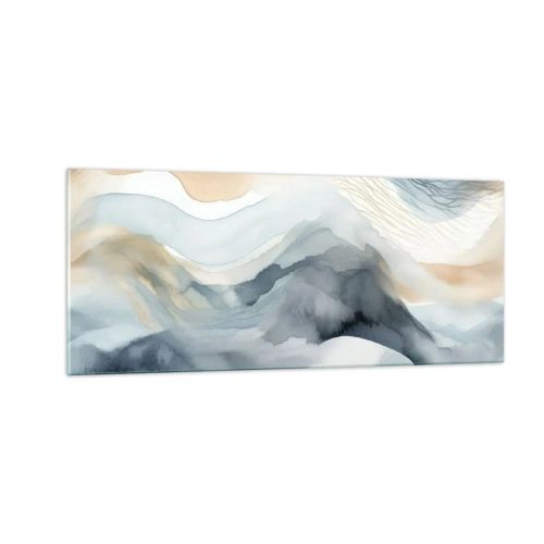 Glasbild - Bild auf glas - Verschneite und neblige Abstraktion - 100x40 cm