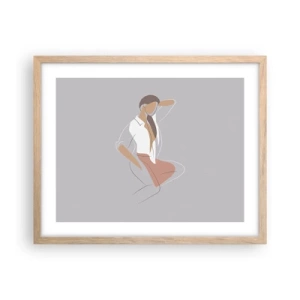 Poster in einem Rahmen aus heller Eiche - Umriss der Anmut - 50x40 cm