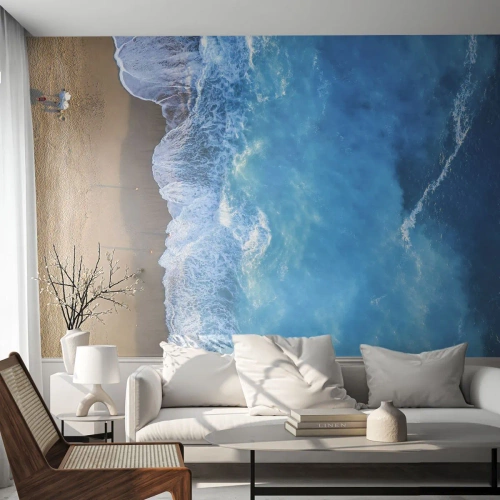 Selbstklebende Fototapete Deluxe Sticker - Die Kraft des Blaus - Landschaft, Strand, Meer - 500x350 cm