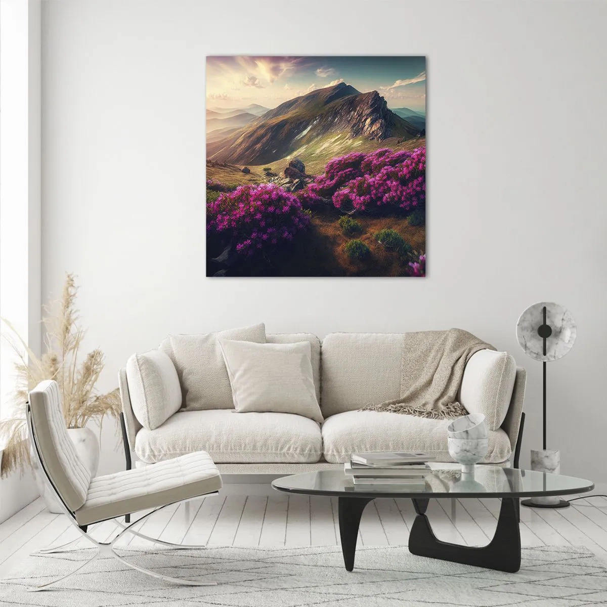 Glasbild - Bild auf glas - Sommer in den Bergen - 60x60 cm
