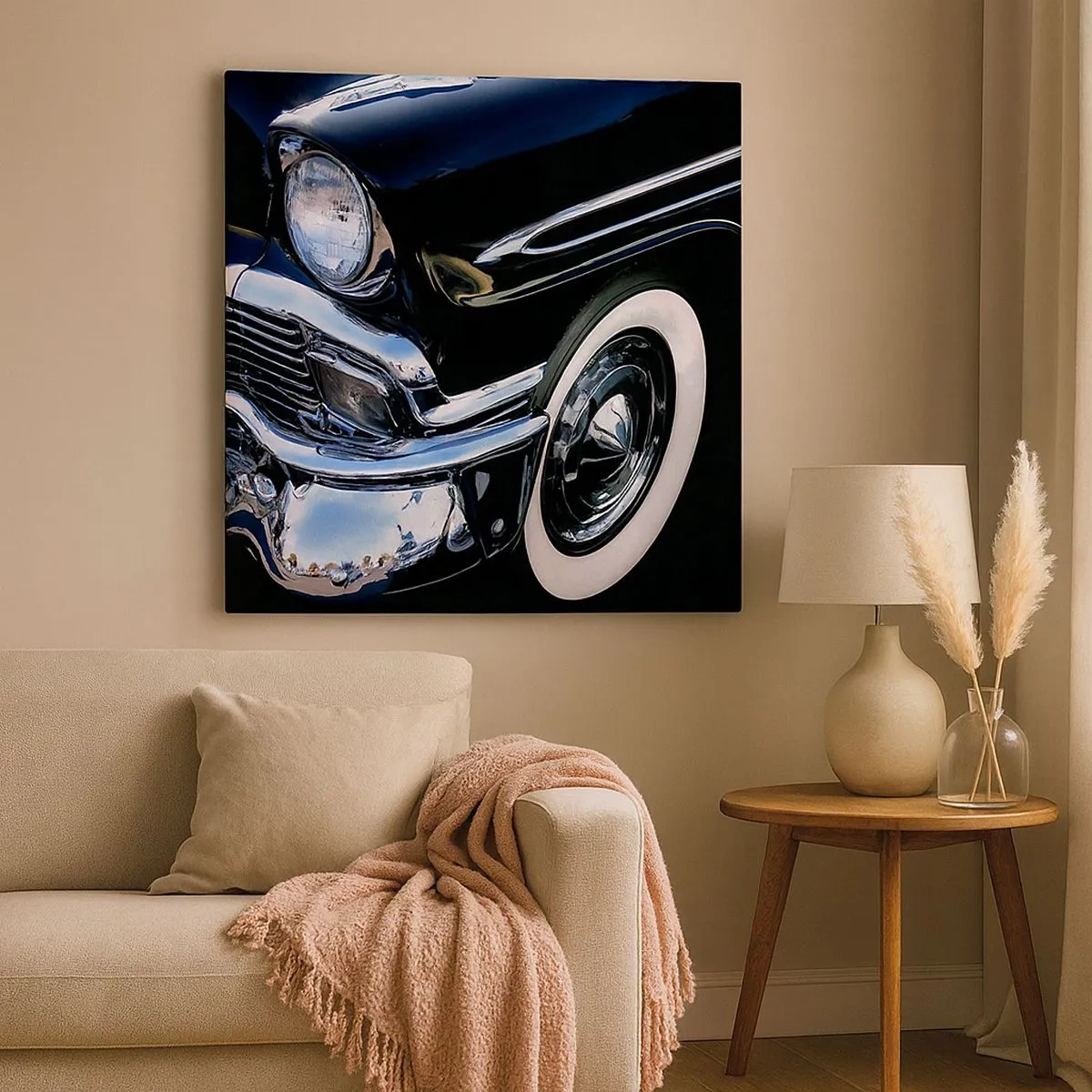 Bild auf Leinwand - Leinwandbild - Klassiker in Silber, Schwarz und Weiß - 30x30 cm