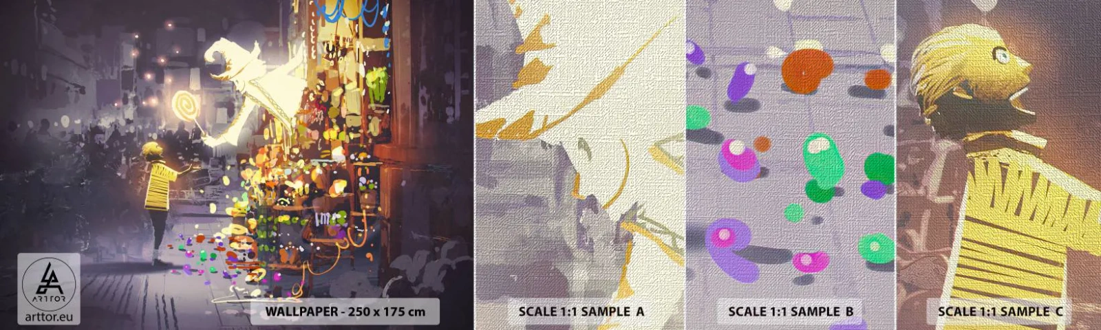 Fototapeten Muster Premium Canvas - Magie ist da - Abstraktion, Fantasie, Für Kinder - 100x30 cm